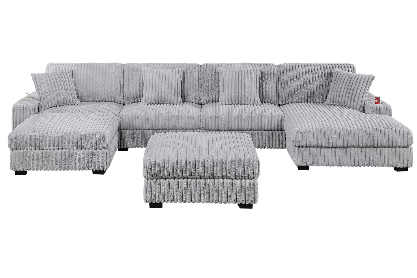 Mink Gray 6-Piece Modular Sectional Set — Poundex configuration 183, image 2