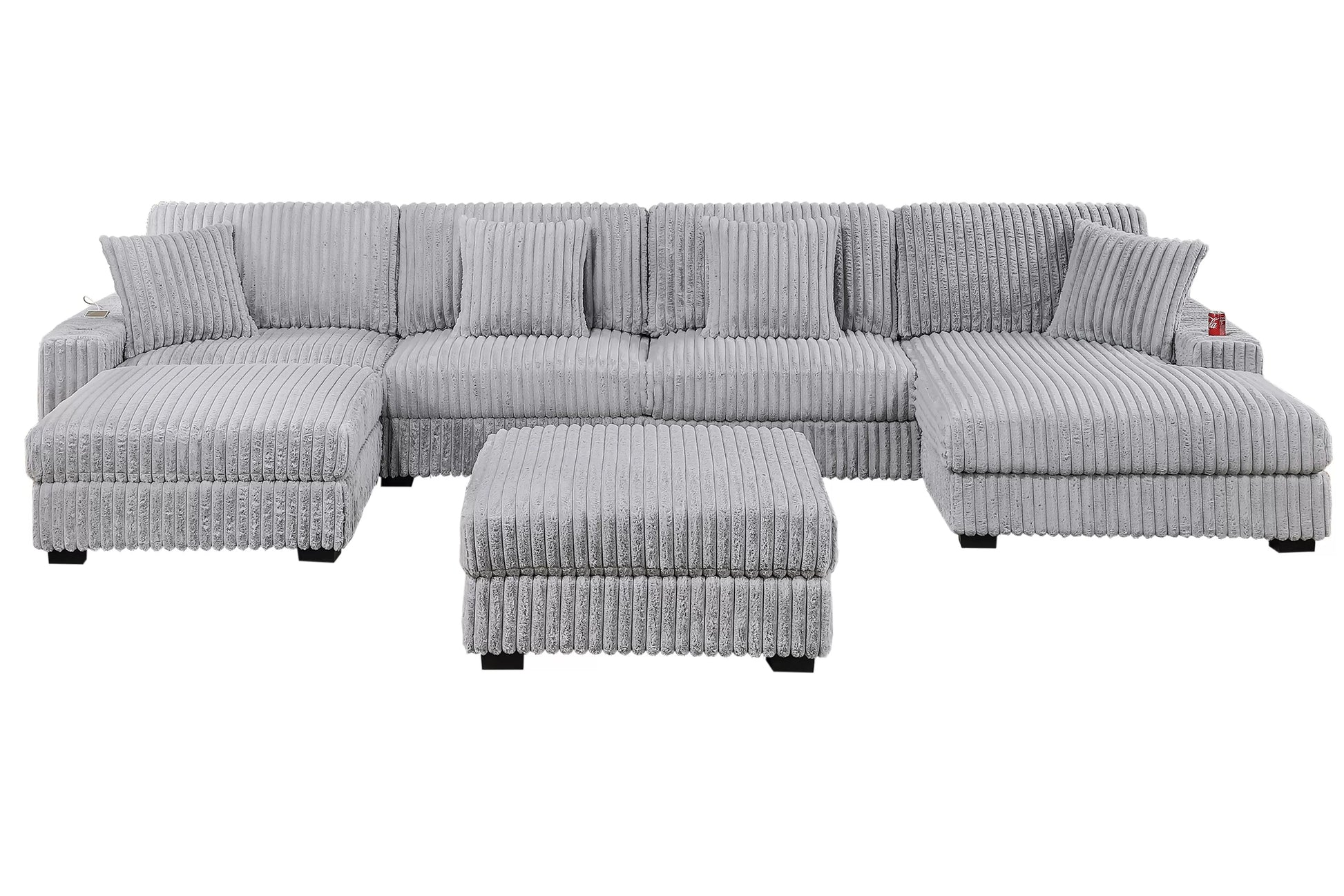 Mink Gray 6-Piece Modular Sectional Set — Poundex configuration 183, image 2