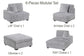 Mink Gray 6-Piece Modular Sectional Set — Poundex configuration 183, image 3
