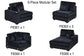 Black 6-Piece Modular Sectional Set — Poundex configuration 191, image 3