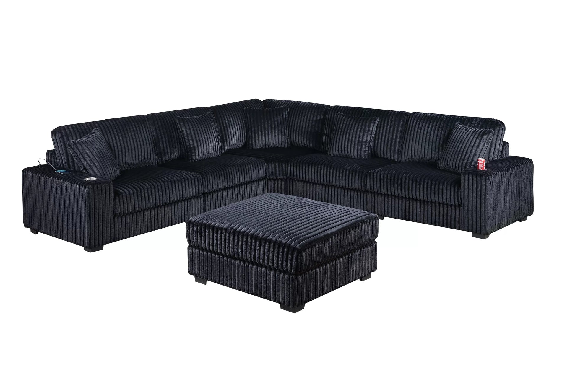 Black 6-Piece Modular Sectional Set — Poundex configuration 192, image 2