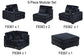 Black 6-Piece Modular Sectional Set — Poundex configuration 192, image 3