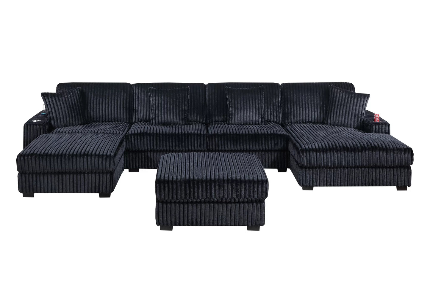 Black 6-Piece Modular Sectional Set — Poundex configuration 193, image 2