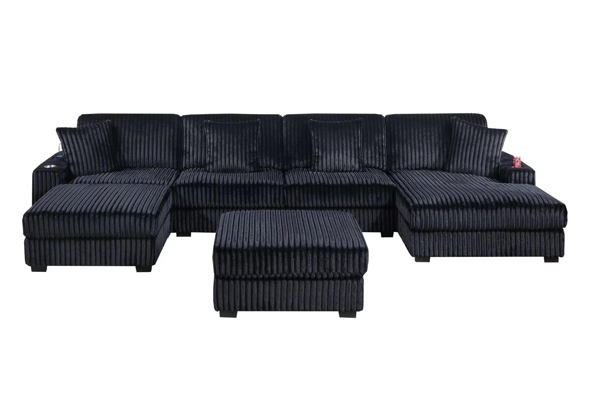 Black 6-Piece Modular Sectional Set — Poundex configuration 193, image 2