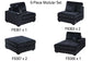 Black 6-Piece Modular Sectional Set — Poundex configuration 193, image 3