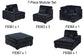 Black 7-Piece Modular Sectional Set — Poundex configuration 194, image 3