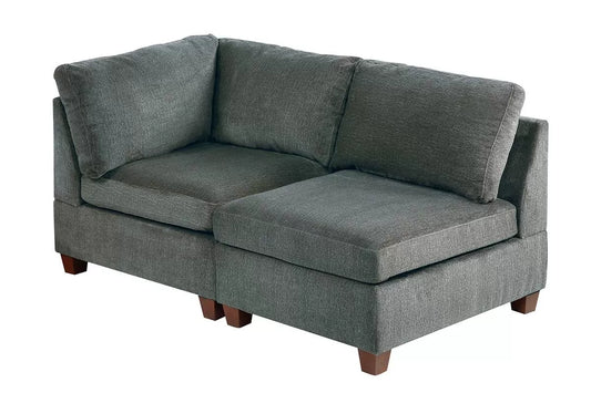 Grey 2-Piece Modular Sectional Set — Poundex configuration 502, image 1