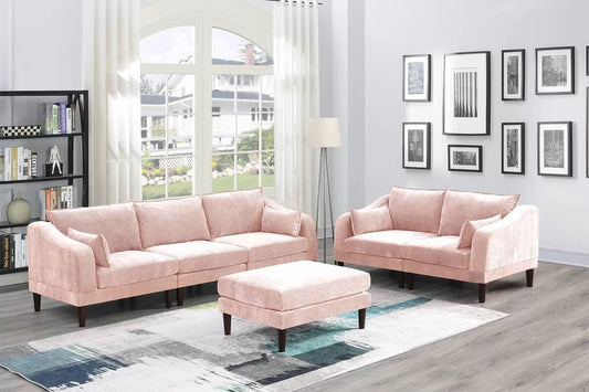 Blush 6-Piece Modular Sectional Set — Poundex configuration 835, image 1
