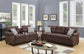 Dark Coffee 2-Piece Stationary Sofa & Loveseat Set — Poundex F6413, authentic image 1