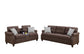 Dark Coffee 2-Piece Stationary Sofa & Loveseat Set — Poundex F6413, authentic image 2