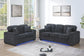Dark Gray 2-Piece Stationary Sofa & Loveseat Set — Poundex F7496, authentic image 1