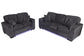 Dark Gray 2-Piece Stationary Sofa & Loveseat Set — Poundex F7496, authentic image 3