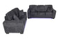 Dark Gray 2-Piece Stationary Sofa & Loveseat Set — Poundex F7496, authentic image 4
