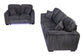 Dark Gray 2-Piece Stationary Sofa & Loveseat Set — Poundex F7496, authentic image 5