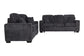 Dark Gray 2-Piece Stationary Sofa & Loveseat Set — Poundex F7496, authentic image 6