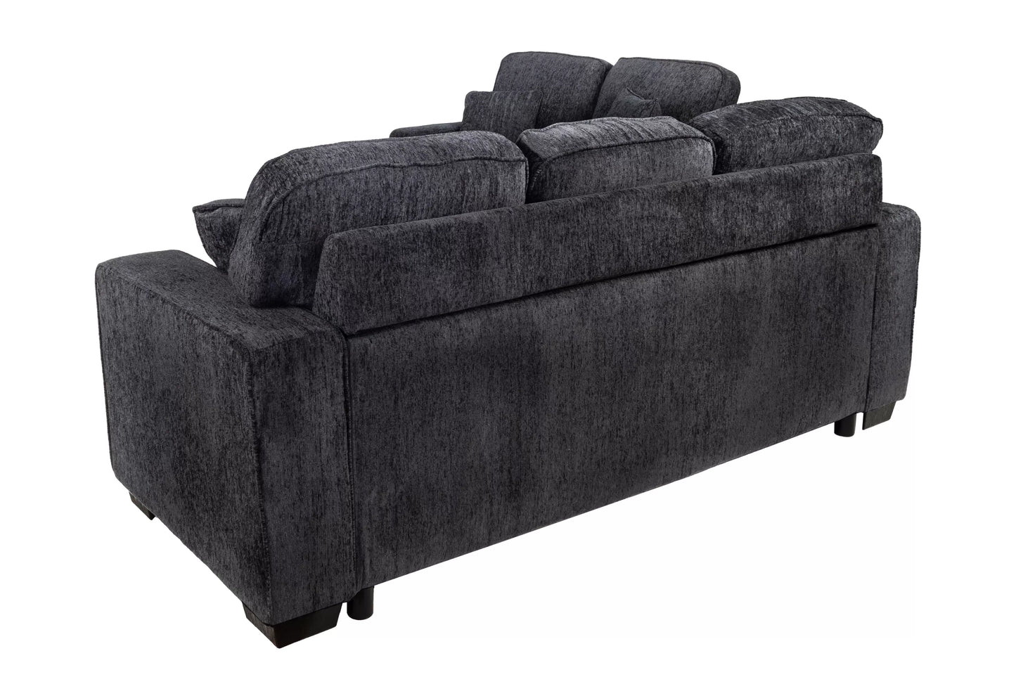 Dark Gray 2-Piece Stationary Sofa & Loveseat Set — Poundex F7496, authentic image 7