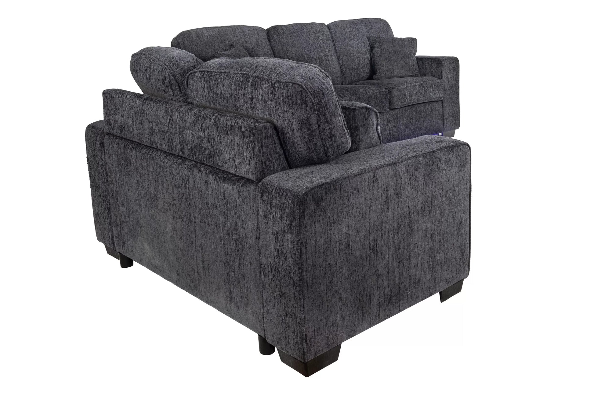 Dark Gray 2-Piece Stationary Sofa & Loveseat Set — Poundex F7496, authentic image 9
