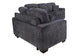 Dark Gray 2-Piece Stationary Sofa & Loveseat Set — Poundex F7496, authentic image 9