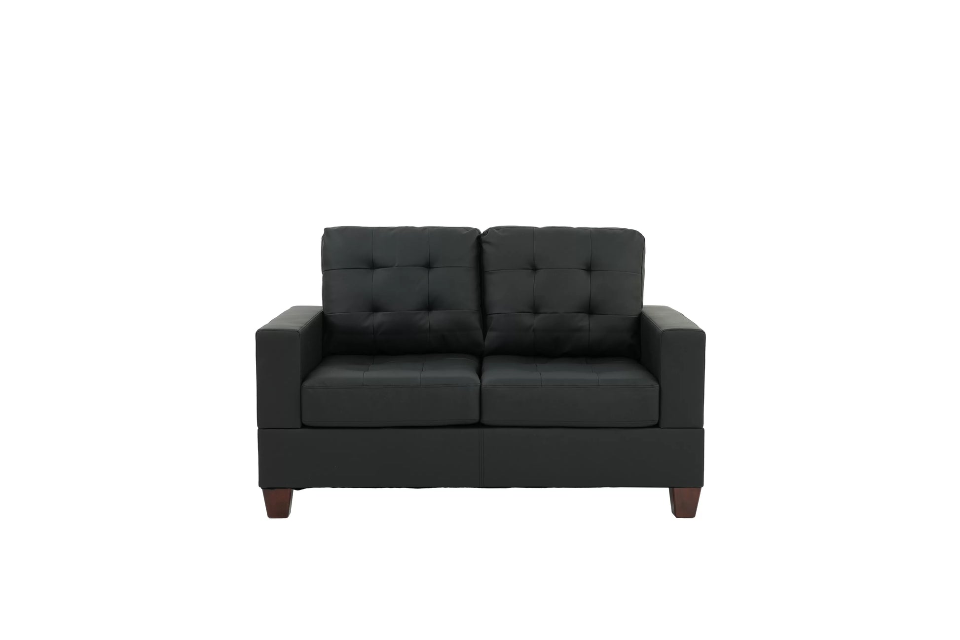 Black 2-Piece Stationary Sofa & Loveseat Set — Poundex F7855, authentic image 2