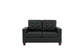Black 2-Piece Stationary Sofa & Loveseat Set — Poundex F7855, authentic image 2