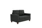 Black 2-Piece Stationary Sofa & Loveseat Set — Poundex F7855, authentic image 3
