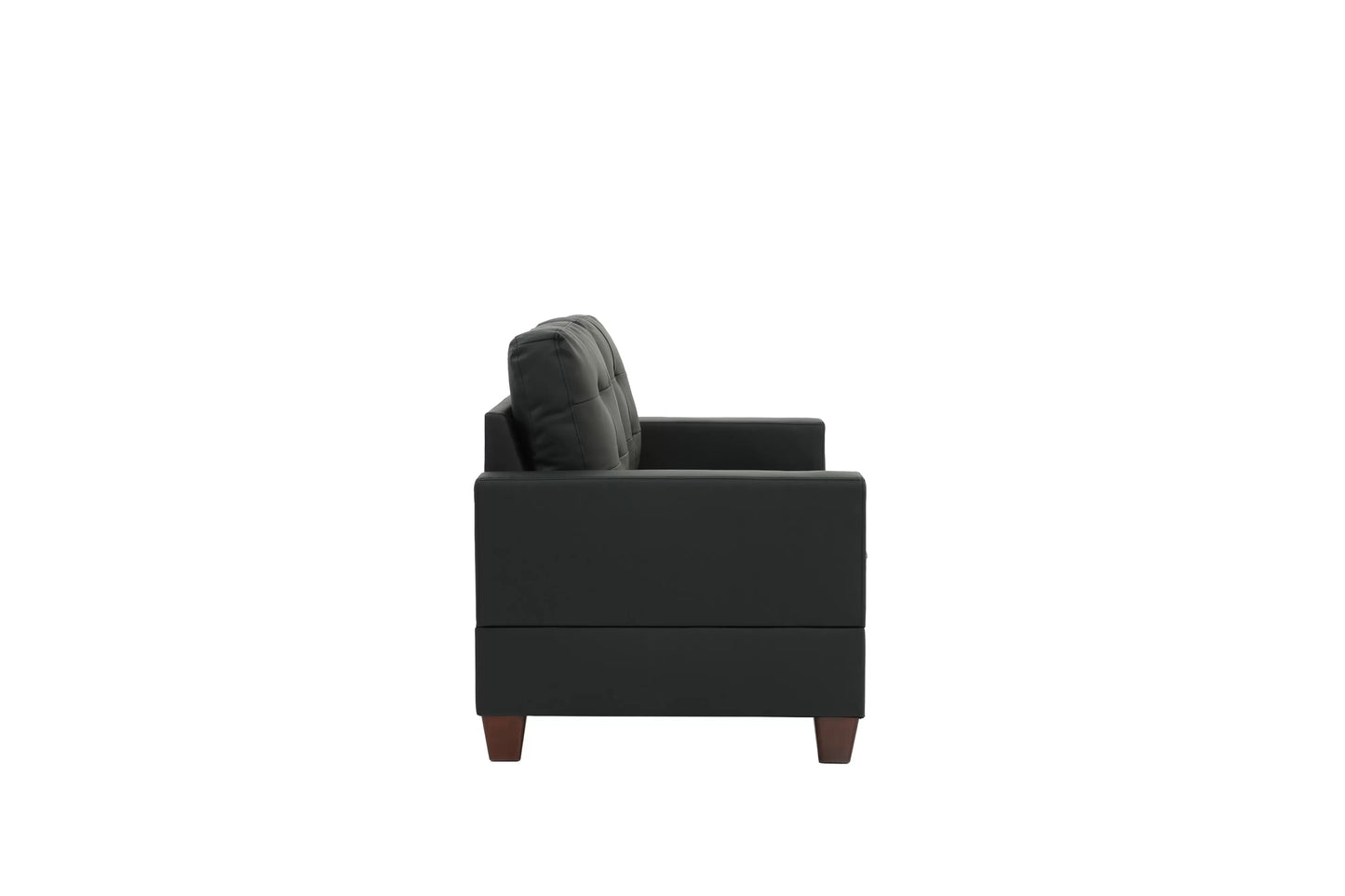 Black 2-Piece Stationary Sofa & Loveseat Set — Poundex F7855, authentic image 4