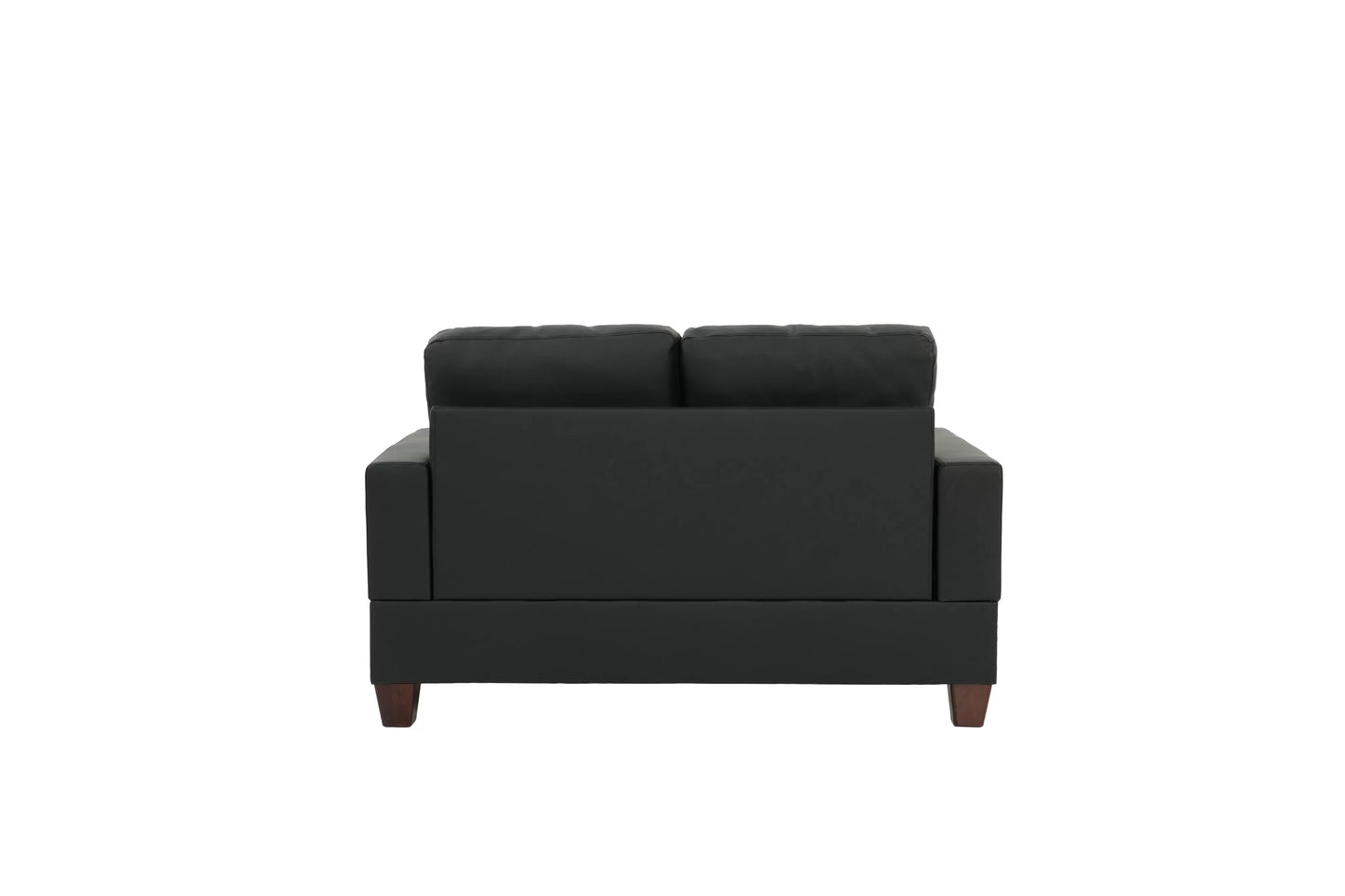 Black 2-Piece Stationary Sofa & Loveseat Set — Poundex F7855, authentic image 5