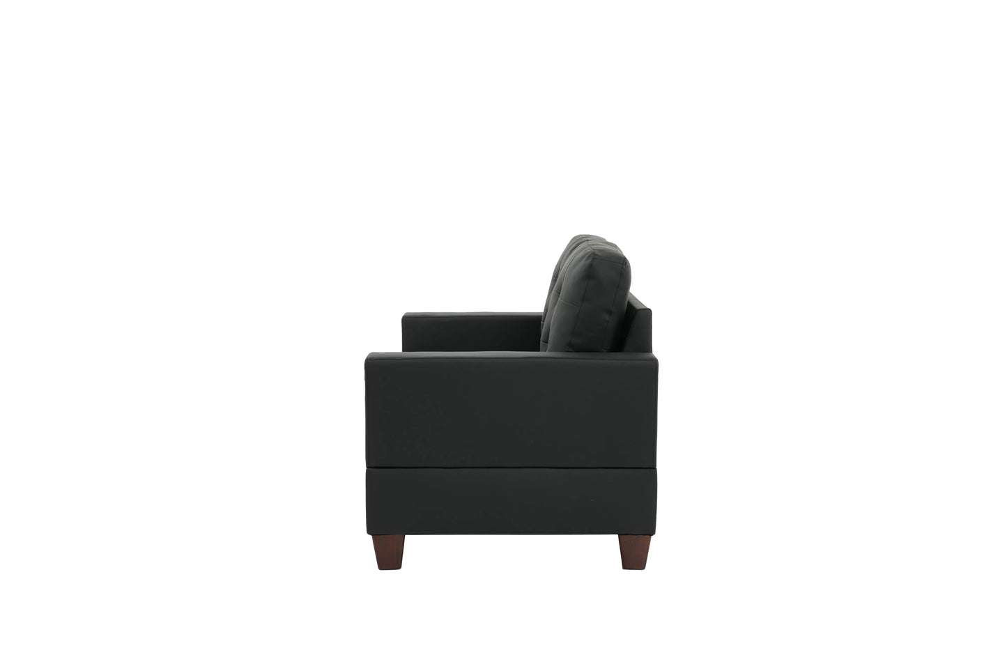 Black 2-Piece Stationary Sofa & Loveseat Set — Poundex F7855, authentic image 6