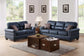 Black 2-Piece Stationary Sofa & Loveseat Set — Poundex F7877, authentic image 1