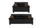 Black 2-Piece Stationary Sofa & Loveseat Set — Poundex F7877, authentic image 2