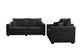 Black 2-Piece Stationary Sofa & Loveseat Set — Poundex F8313, authentic image 3
