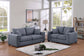 Dark Gray 2-Piece Stationary Sofa & Loveseat Set — Poundex F8314, authentic image 1