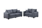 Dark Gray 2-Piece Stationary Sofa & Loveseat Set — Poundex F8314, authentic image 2