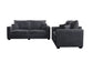 Dark Gray 2-Piece Stationary Sofa & Loveseat Set — Poundex F8314, authentic image 3