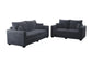 Dark Gray 2-Piece Stationary Sofa & Loveseat Set — Poundex F8314, authentic image 4