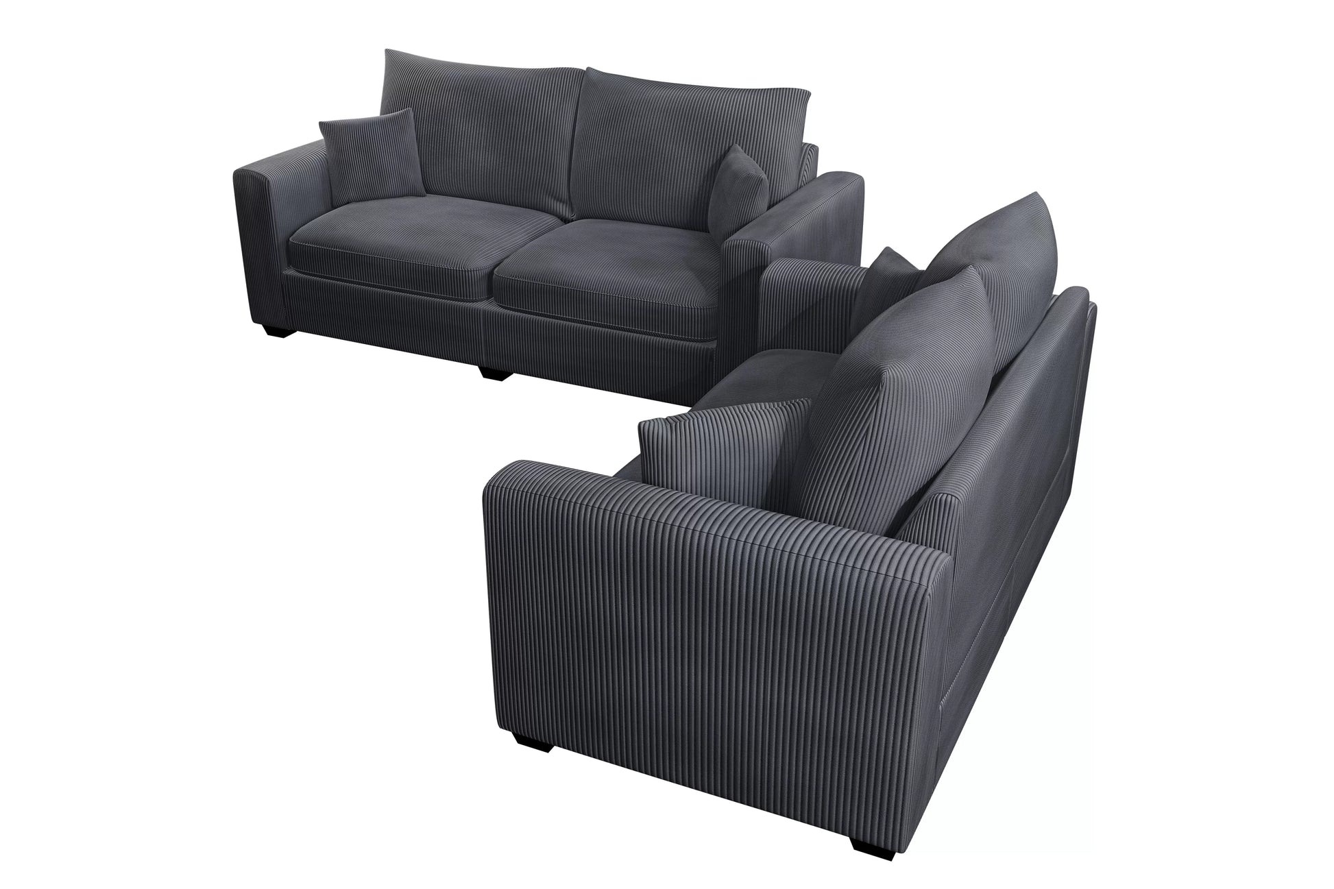 Dark Gray 2-Piece Stationary Sofa & Loveseat Set — Poundex F8314, authentic image 6