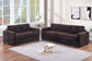 Coffee 2-Piece Stationary Sofa & Loveseat Set — Poundex F8352, authentic image 1
