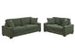 Forest Green 2-Piece Stationary Sofa & Loveseat Set — Poundex F8393, authentic image 2