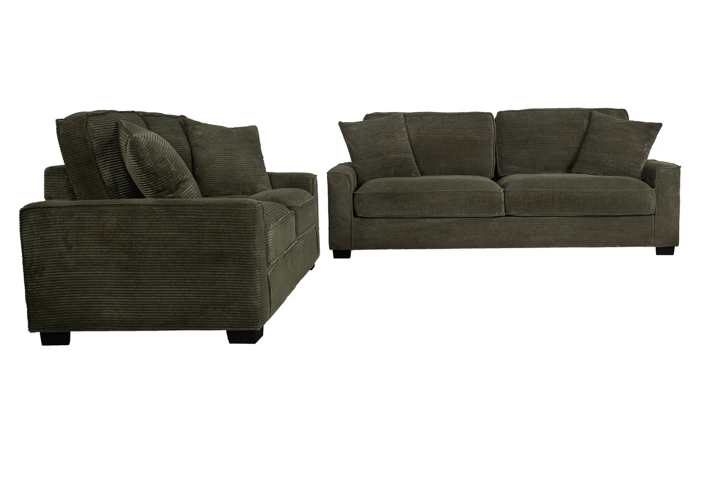 Forest Green 2-Piece Stationary Sofa & Loveseat Set — Poundex F8393, authentic image 4