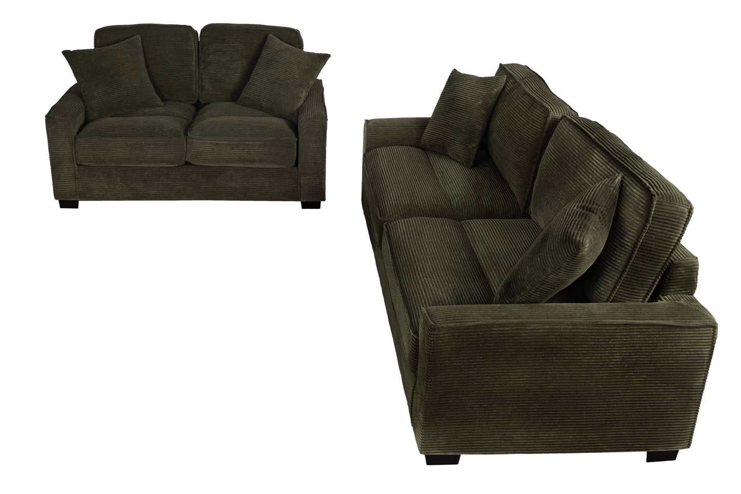 Forest Green 2-Piece Stationary Sofa & Loveseat Set — Poundex F8393, authentic image 5