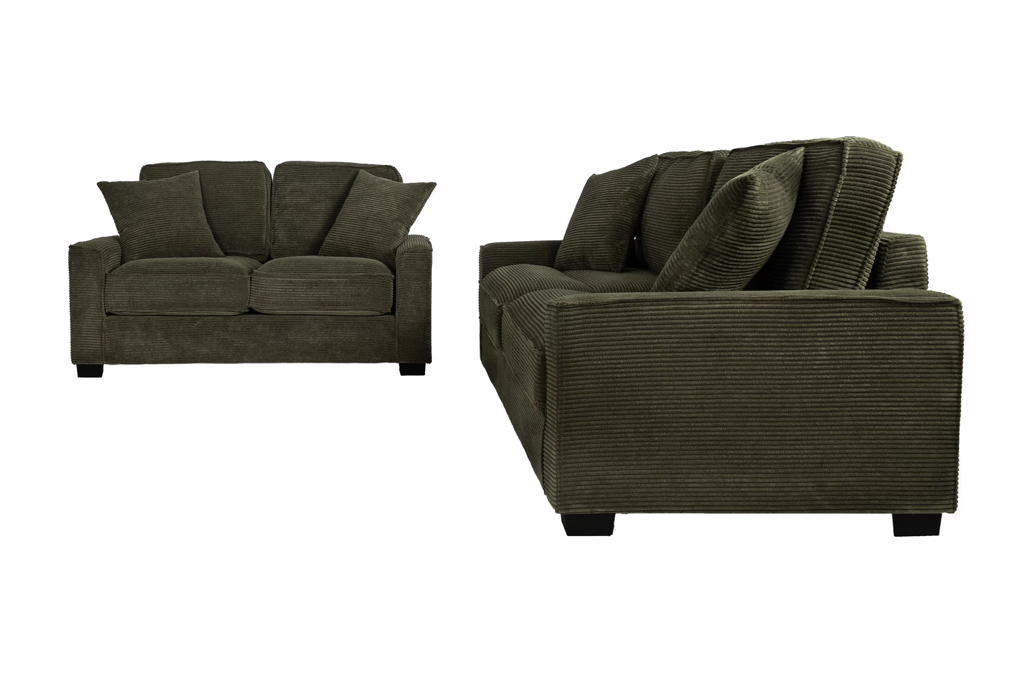 Forest Green 2-Piece Stationary Sofa & Loveseat Set — Poundex F8393, authentic image 8