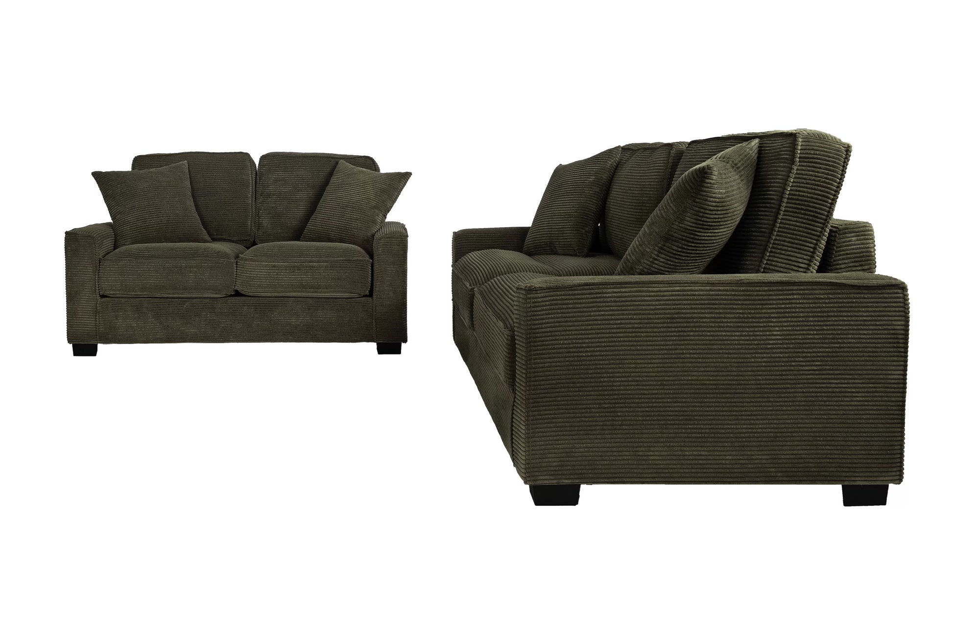 Forest Green 2-Piece Stationary Sofa & Loveseat Set — Poundex F8393, authentic image 8