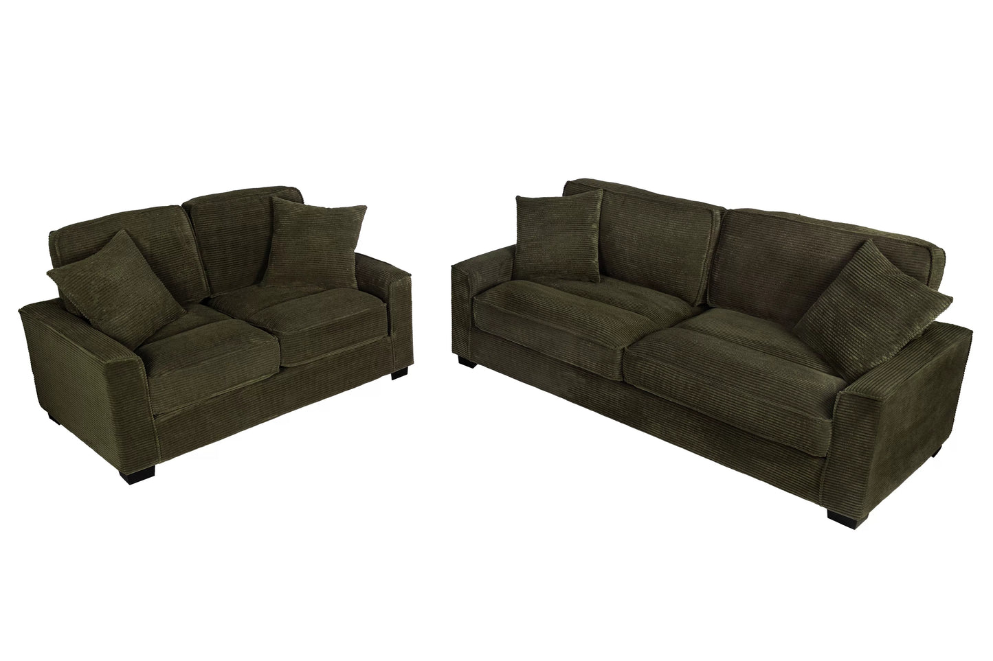 Forest Green 2-Piece Stationary Sofa & Loveseat Set — Poundex F8393, authentic image 9