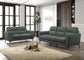 Anthracite (Dark Gray) 2-Piece Stationary Sofa & Loveseat Set — Poundex F8419, authentic image 1