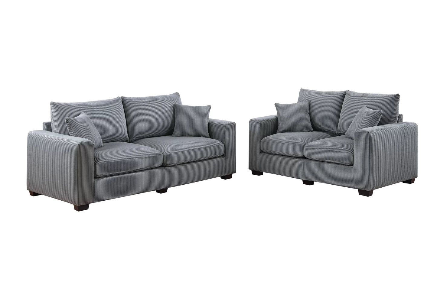 Fog 2-Piece Stationary Sofa & Loveseat Set — Poundex F8427, authentic image 2
