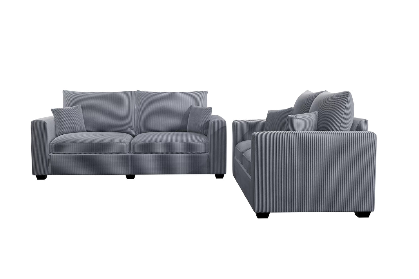 Fog 2-Piece Stationary Sofa & Loveseat Set — Poundex F8427, authentic image 3