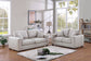 Ivory 2-Piece Stationary Sofa & Loveseat Set — Poundex F8428, authentic image 1