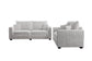 Ivory 2-Piece Stationary Sofa & Loveseat Set — Poundex F8428, authentic image 3