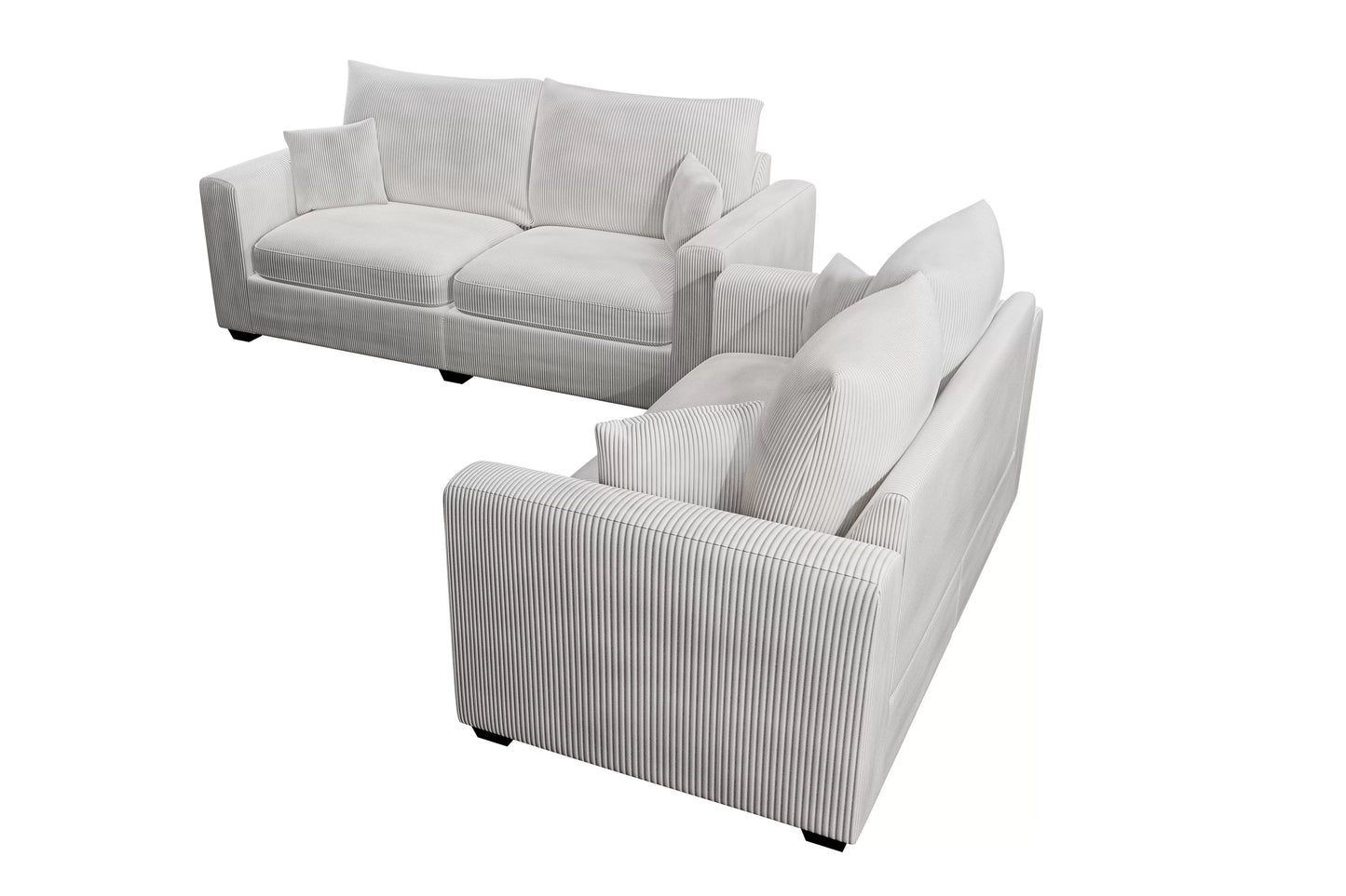 Ivory 2-Piece Stationary Sofa & Loveseat Set — Poundex F8428, authentic image 6