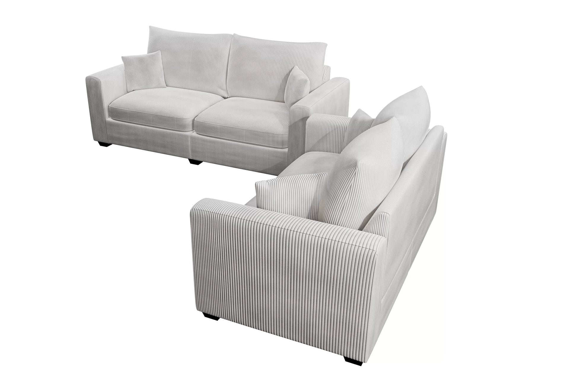 Ivory 2-Piece Stationary Sofa & Loveseat Set — Poundex F8428, authentic image 6